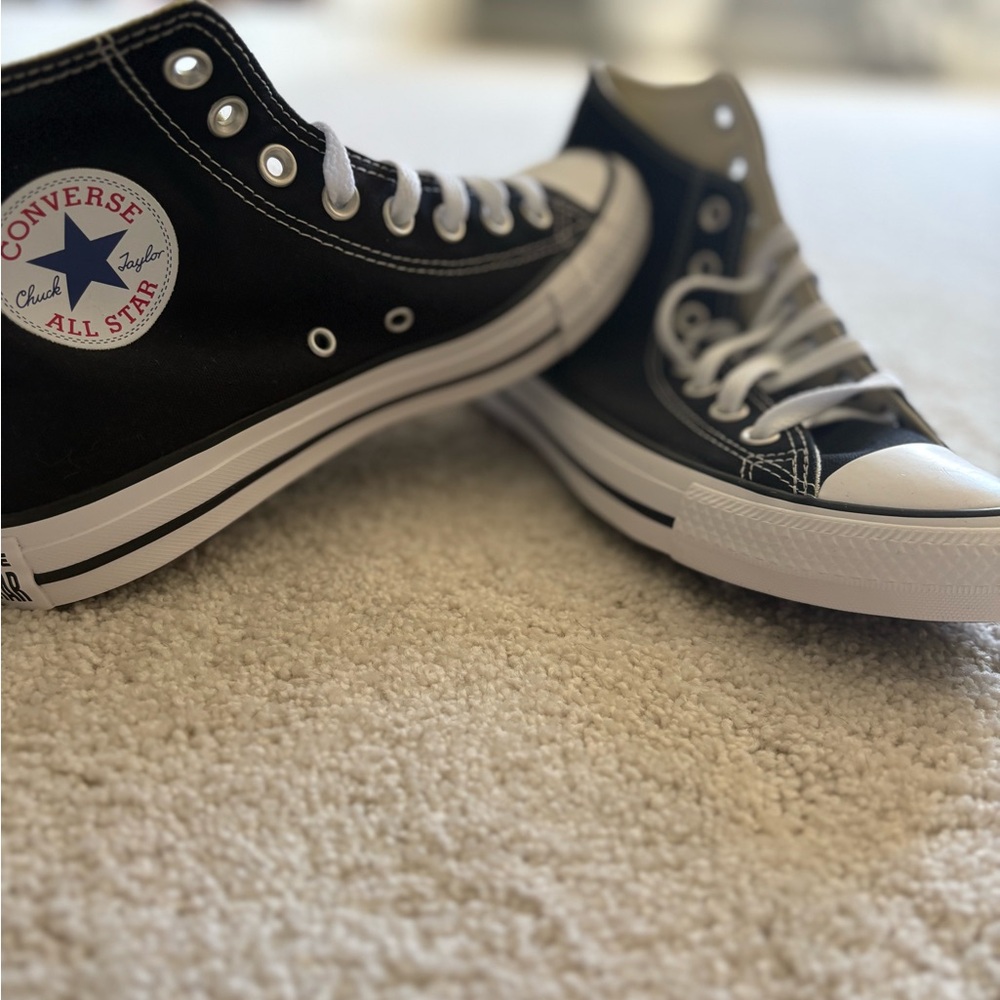 Converse Black High-Tops with White Laces